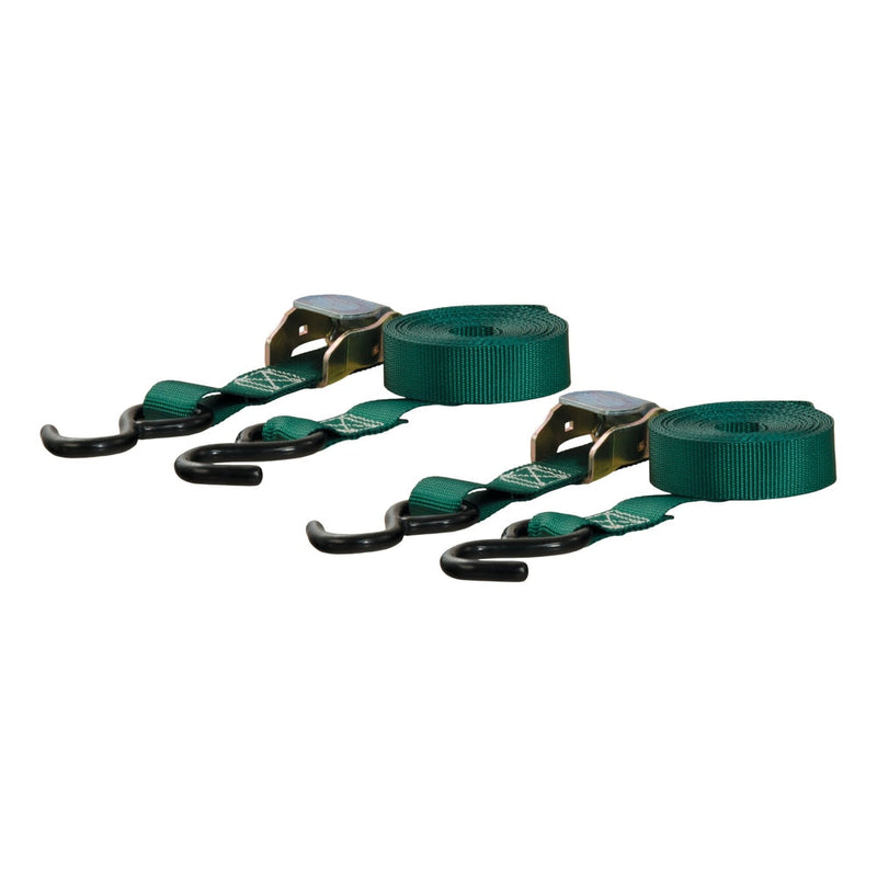 83015 Cargo Straps with S-Hooks, Dark Green, 300-lb, 15-ft, 2-pk X5I3