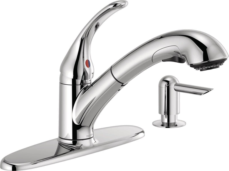 Principals Single Handle Pull Out Kitchen Faucet, Chrome P7O4