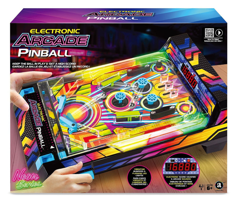 Electronic Arcade Pinball, Vibrating Bumpers and LED Lights, Ages 6+ P8F3