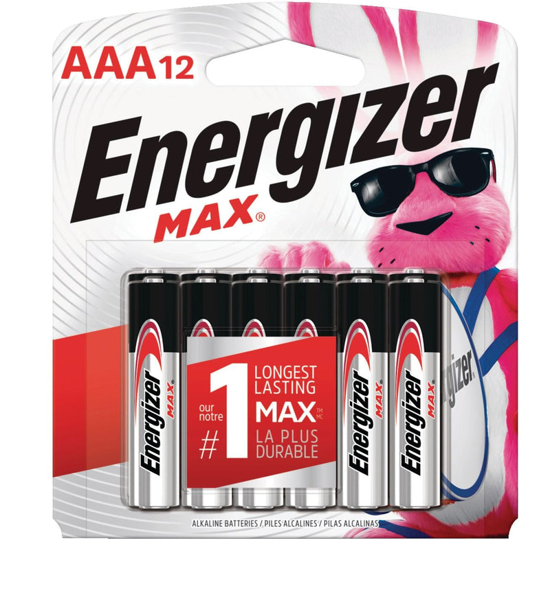 Max 12-pk AAA Alkaline Batteries, Long Lasting, All Purpose Y1L5