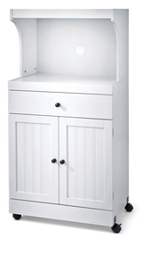 2-Door 1-Drawer Microwave Cart/Stand Kitchen Storage Cabinet With Wheels, White S8T2 - product image 1