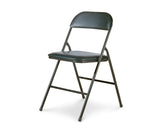 Portable Vinyl Upholstered & Padded Metal Folding Chair, Black, 2-pk Y4P2 - product image 1