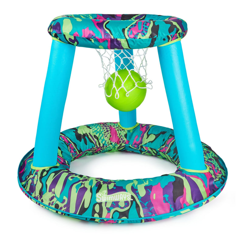 Pool Basketball Set, Blue/Green/Black, 3-pk, Ages 13+, for Beach/Pool Fun Activities C2T9