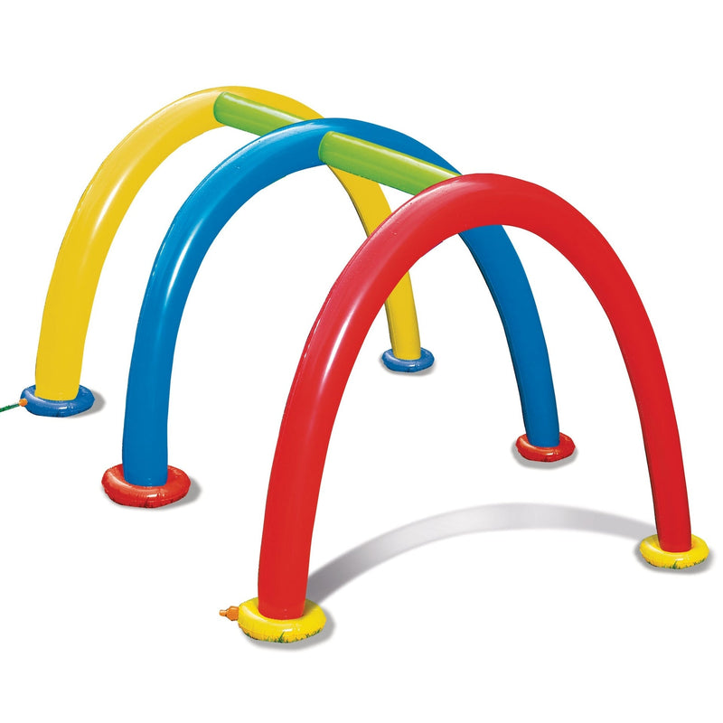 Splash Tunnel Water Sprinkler, Yellow/Blue/Red, Ages 3+, for Beach/Pool Fun Activities D6V2