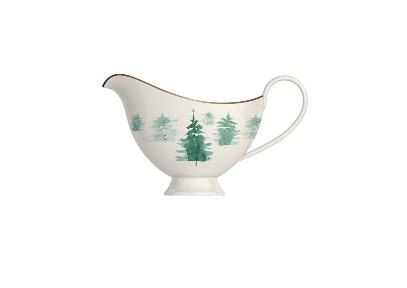 & Co 500-mL Mica Gold Porcelain Winter Tree Gravy Boat G8Q4