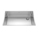 Brookmore Undermount Single Bowl Off Set Waste Kitchen Sink, 32.5-in x 18.1-in x 9-in, Stainless Steel J4U7 - product image 2