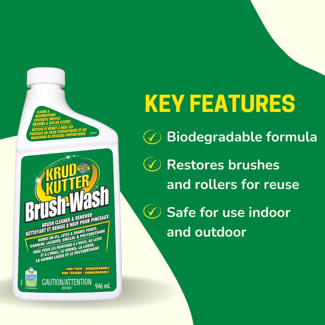 Brush-Wash Cleaner & Renewer For Oil, Latex & Enamel Paint, Non-Toxic, 946-mL C1G7 - product image 7