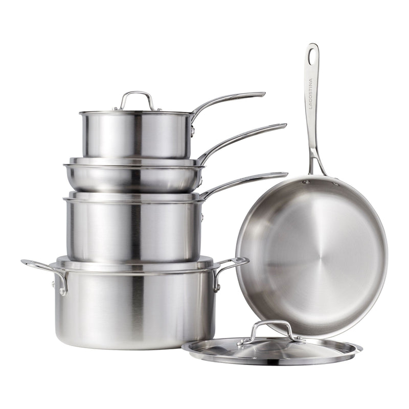 3-Ply Commercial Clad Cookware Set, 10-pc R3H0