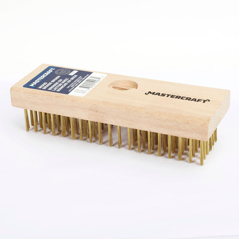 Wood & Brass Wire Block Brush Cleans/Removes Paint, Rust & Dirt From Metal N4Z8