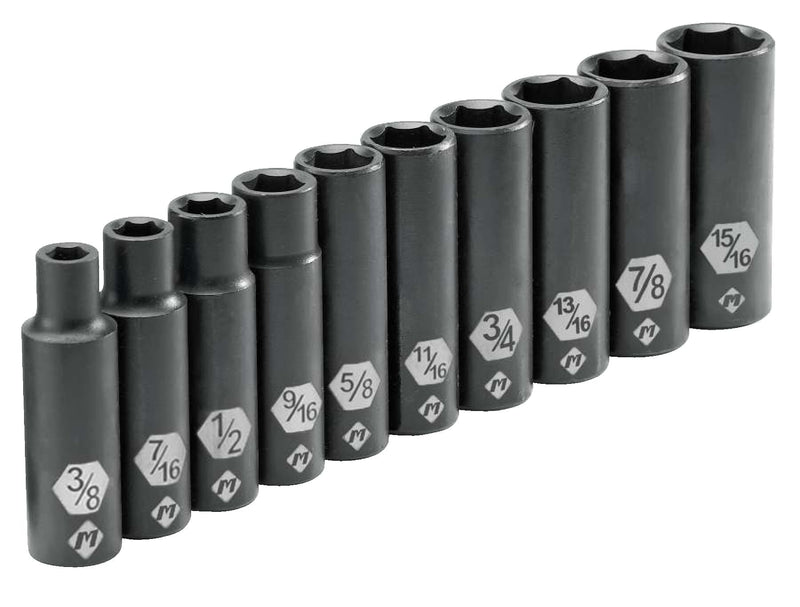 1/2-in Drive Deep Impact Socket Set, SAE, 10-pc P2W4