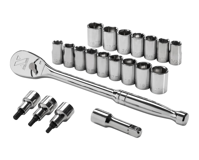 21 Piece 1/2" Drive Metric Socket Set A2S9