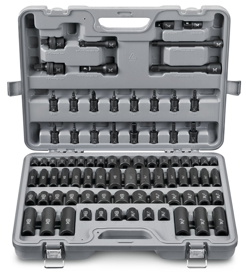 3/8-in & 1/2-in Drive Professional Grade Impact Socket Set, 83-pc, CRMO Q3Y8