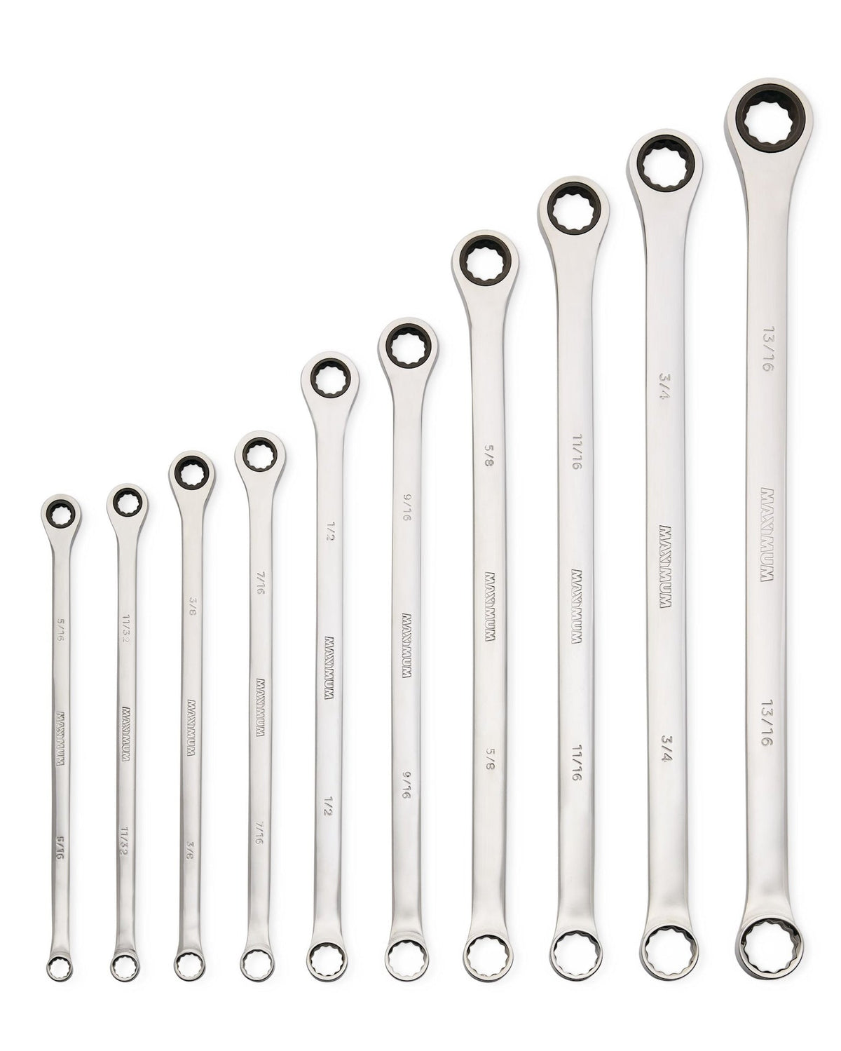 Extra-Long Double Box-End Ratcheting Wrench Set, SAE, 10-pk D5X8 - product image 4