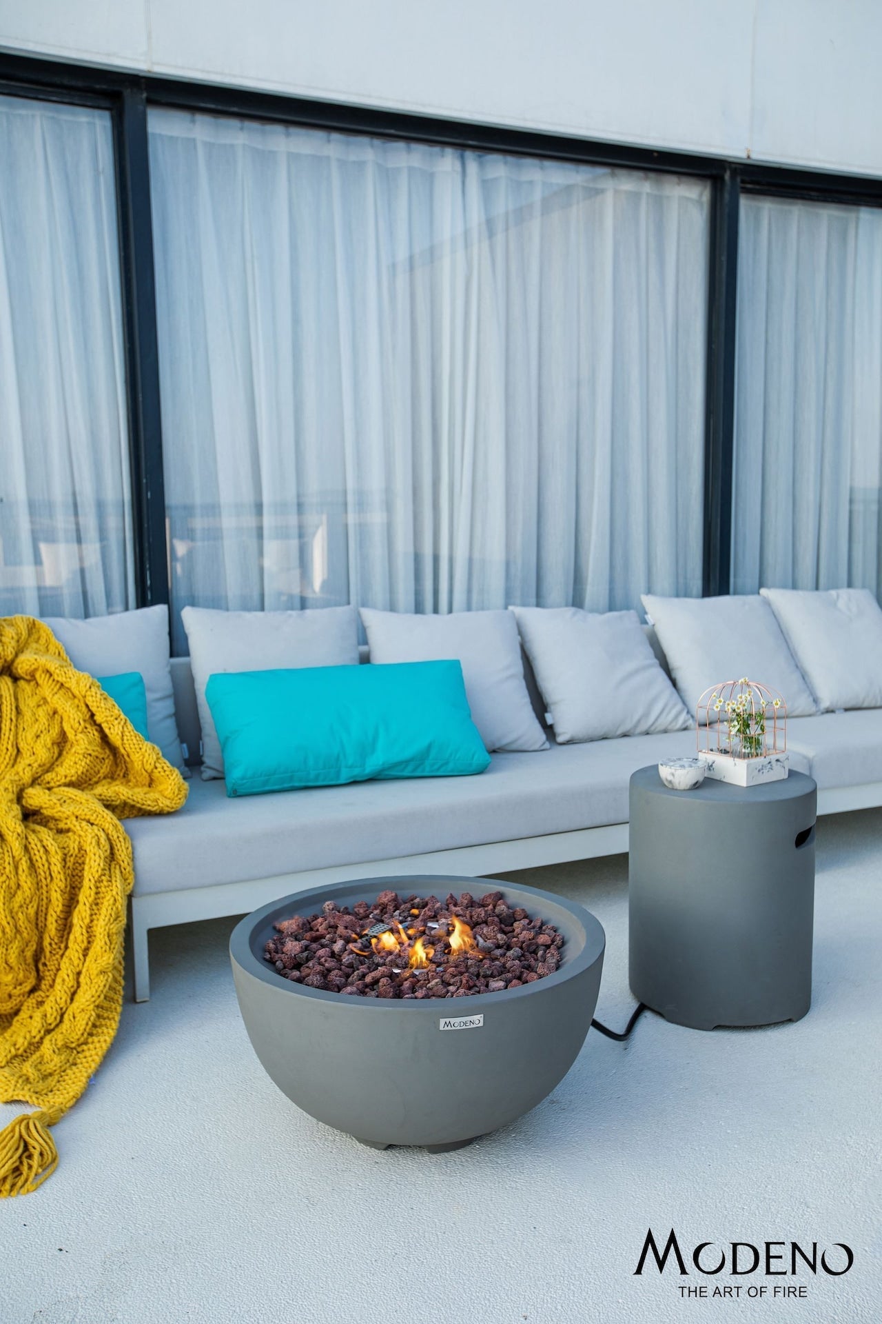 Nantucket Round Propane-Fueled Fire Bowl with Lava Rock & Canvas Cover, 40,000 BTUs, 14-in P7G5 - product image 4