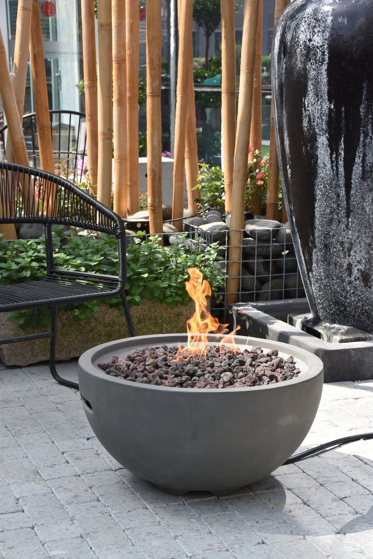 Nantucket Round Propane-Fueled Fire Bowl with Lava Rock & Canvas Cover, 40,000 BTUs, 14-in P7G5 - product image 7