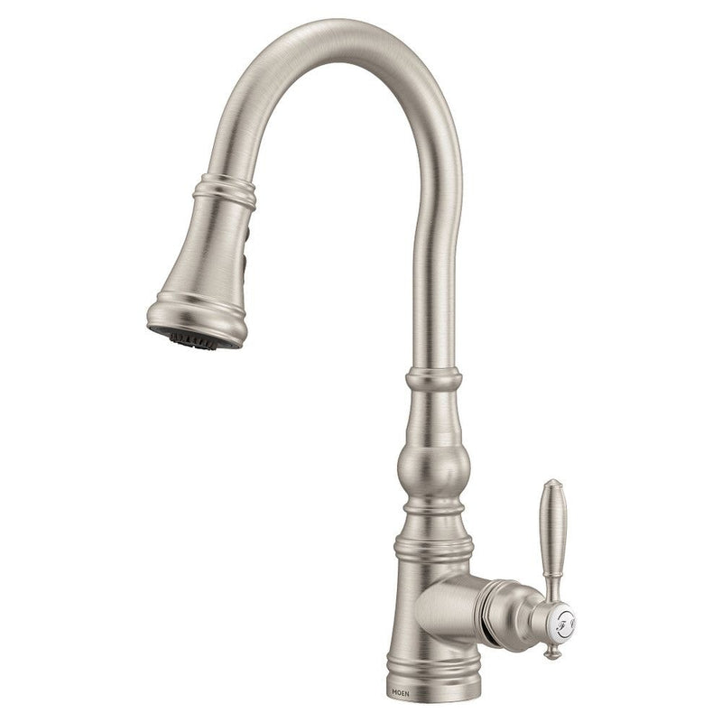 Weymouth Single Handle High Arc Pull Down Spot-Resist Sprayer Kitchen Faucet with Power Boost, Stainless Steel V4Q1