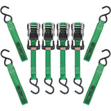 1,500-lb Ratchet Tie Down, with Padded D-Handle, 1-in x 14-ft, 4-pk, Green I1I1 - product image 2