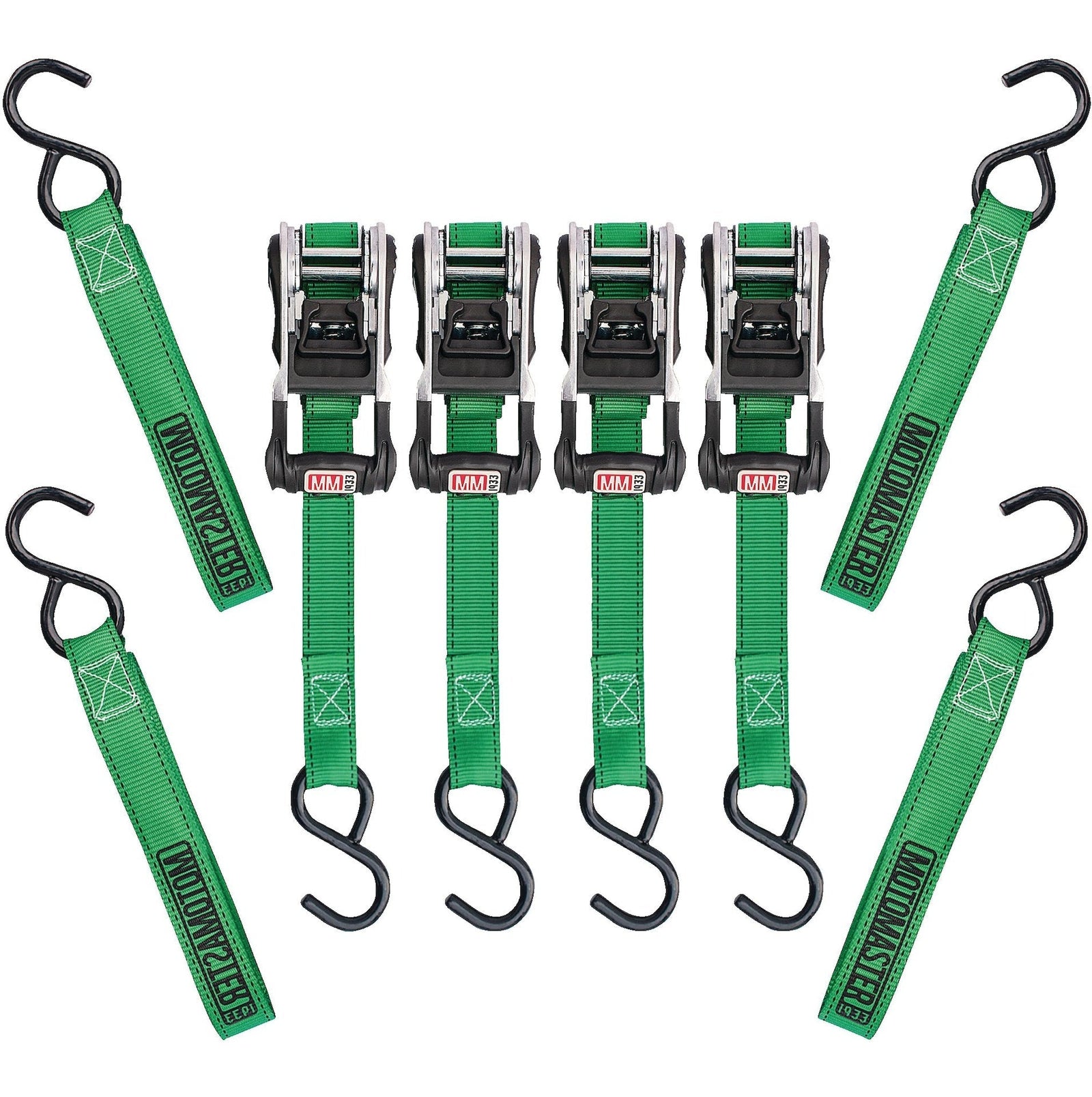 1,500-lb Ratchet Tie Down, with Padded D-Handle, 1-in x 14-ft, 4-pk, Green I1I1 - product image 2