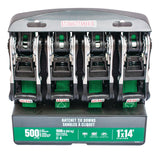 1,500-lb Ratchet Tie Down, with Padded D-Handle, 1-in x 14-ft, 4-pk, Green I1I1 - product image 4
