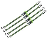 1,500-lb Reflective Ratchet Tie Down Strap, with Padded D-Handle, 1-in x 12-ft, 4-pk, Green C0N4 - product image 3