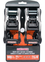 3,000-lb Heavy-Duty Ratchet Tie Down Straps, with Power Grip Padded Handles, 1.25-in x 10-ft, 2-pk Z7Z4 - product image 2