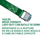 450-lb Light Duty Lashing Straps with Cam Buckle Clasps, Weatherproof, 1-in x 12-ft, 2-pk B0K9 - product image 4