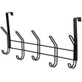 19" Over The Door Double Metal 5 Hook, Black L8Z9 - product image 1