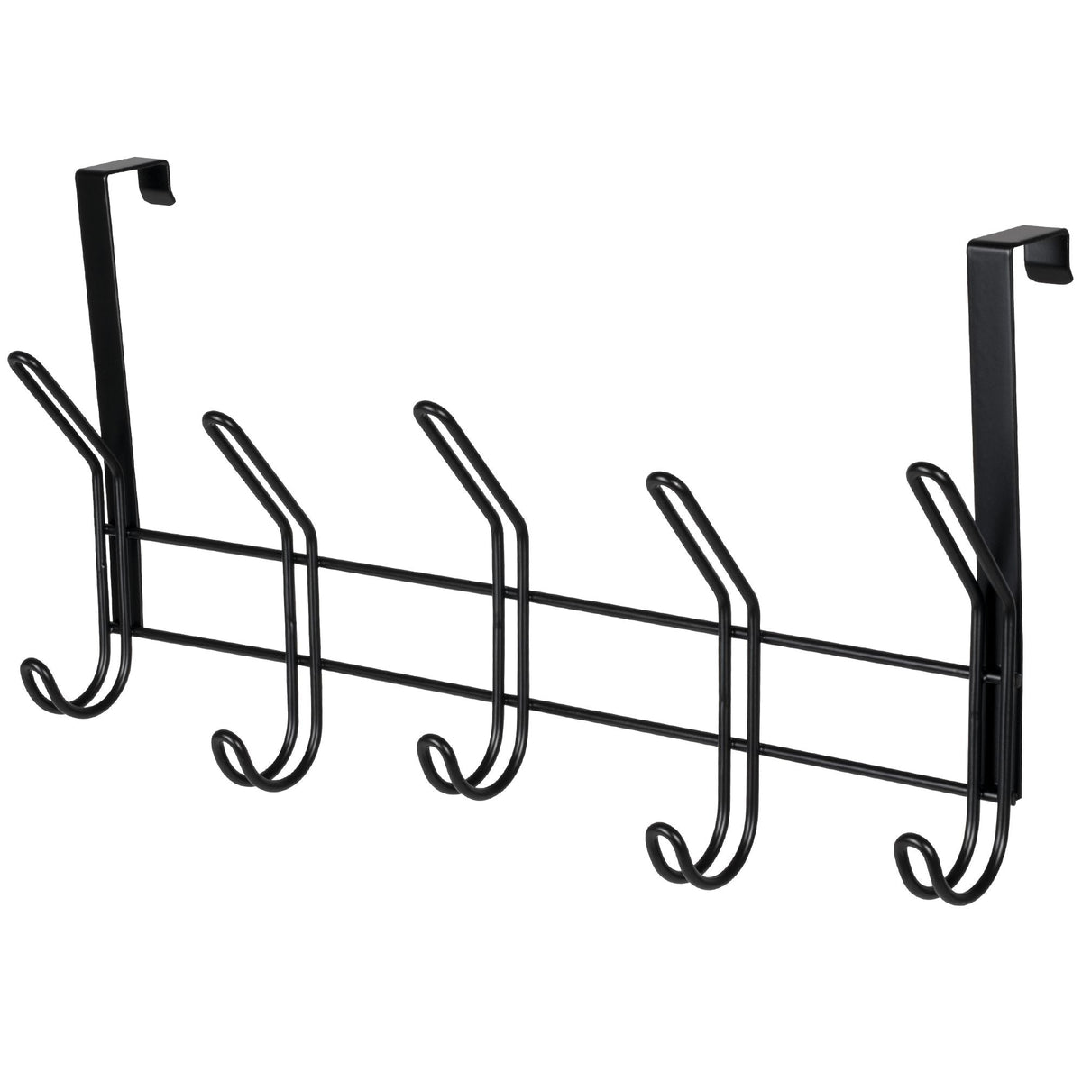 19" Over The Door Double Metal 5 Hook, Black L8Z9 - product image 1