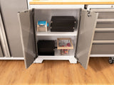 Bold 3.0 Series All-in-One Lockable Steel Garage Cabinetry Set with Stainless Steel Top, White/Platinum, 48-in x 18-in x 76.75-in, 5-pc D7N8 - product image 3