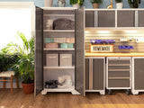 Bold 3.0 Series All-in-One Lockable Steel Garage Cabinetry Set with Stainless Steel Top, White/Platinum, 48-in x 18-in x 76.75-in, 5-pc D7N8 - product image 5