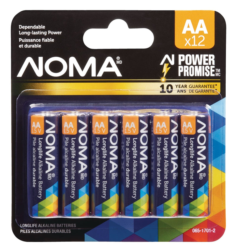 12-pk AA Alkaline Batteries, Long Lasting, All Purpose U3O3