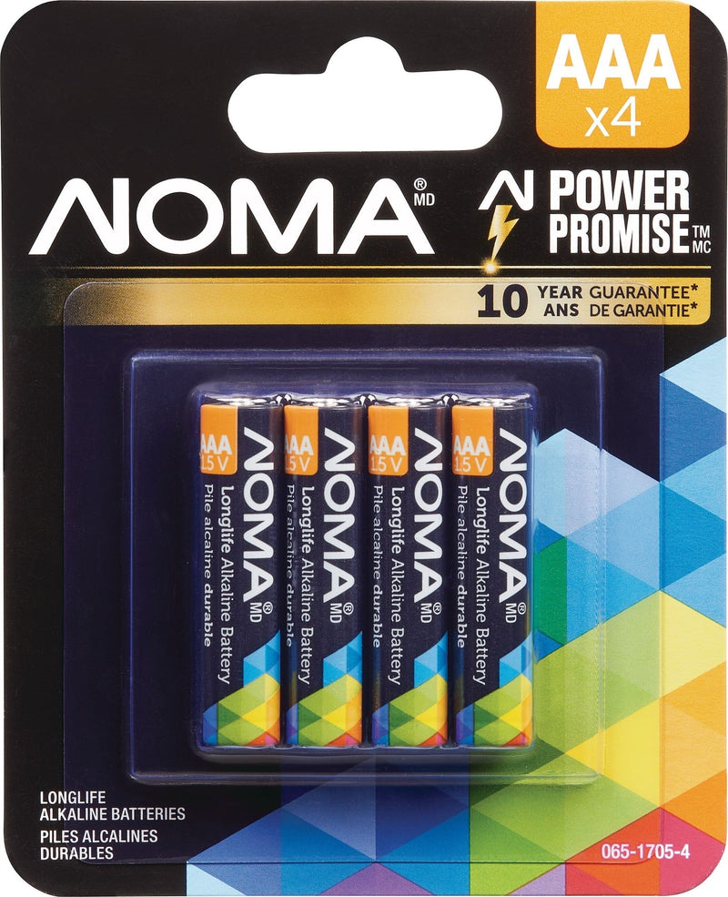 4-pk AAA Alkaline Batteries, Long Lasting, All Purpose C1R0