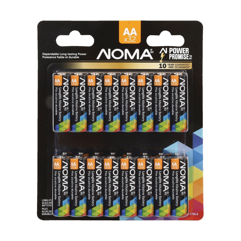 AA Alkaline Batteries, Long Lasting, All Purpose, 32-pk U1P8