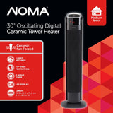 Oscillating Tower Ceramic Heater withRemote Control & Thermostat, 1500W, Black, 30-in F8Q1 - product image 6