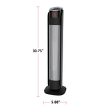 Oscillating Tower Ceramic Heater withRemote Control & Thermostat, 1500W, Black, 30-in F8Q1 - product image 7