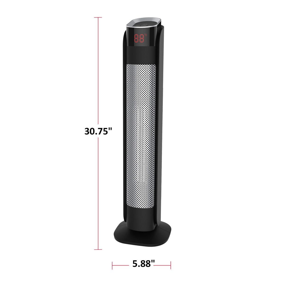 Oscillating Tower Ceramic Heater withRemote Control & Thermostat, 1500W, Black, 30-in F8Q1 - product image 7