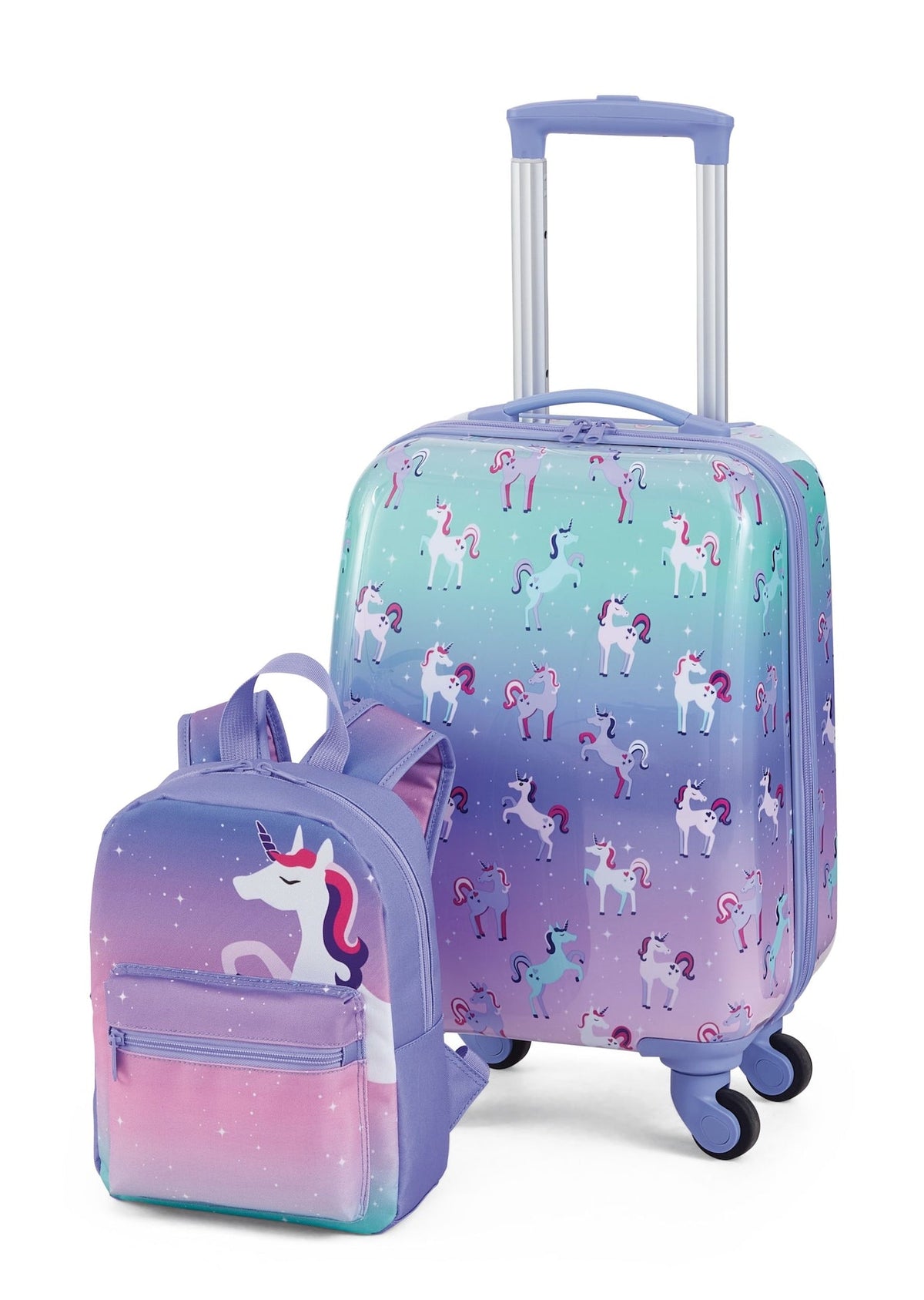 Kids Unicorn Hardside Luggage, 2-pc, Hardside Spinner Luggage, 23-in, Hardside Carry-On Spinner Flex Travel Suitcase,... J9Q7 - product image 1