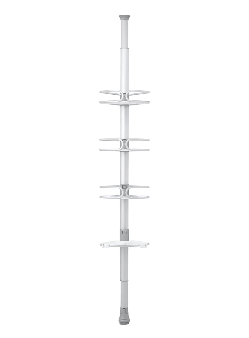 Aluminum Quick Extend Tension Pole Shower Caddy, Grey, 9-ft Z2A8