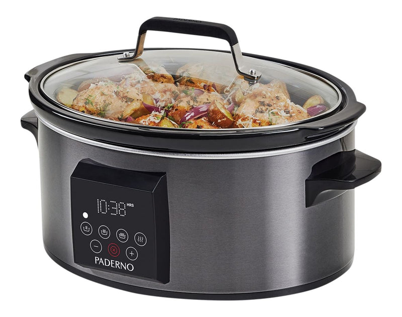 Digital Programmable Slow Cooker, Black Stainless Steel, 6qt Q8O7