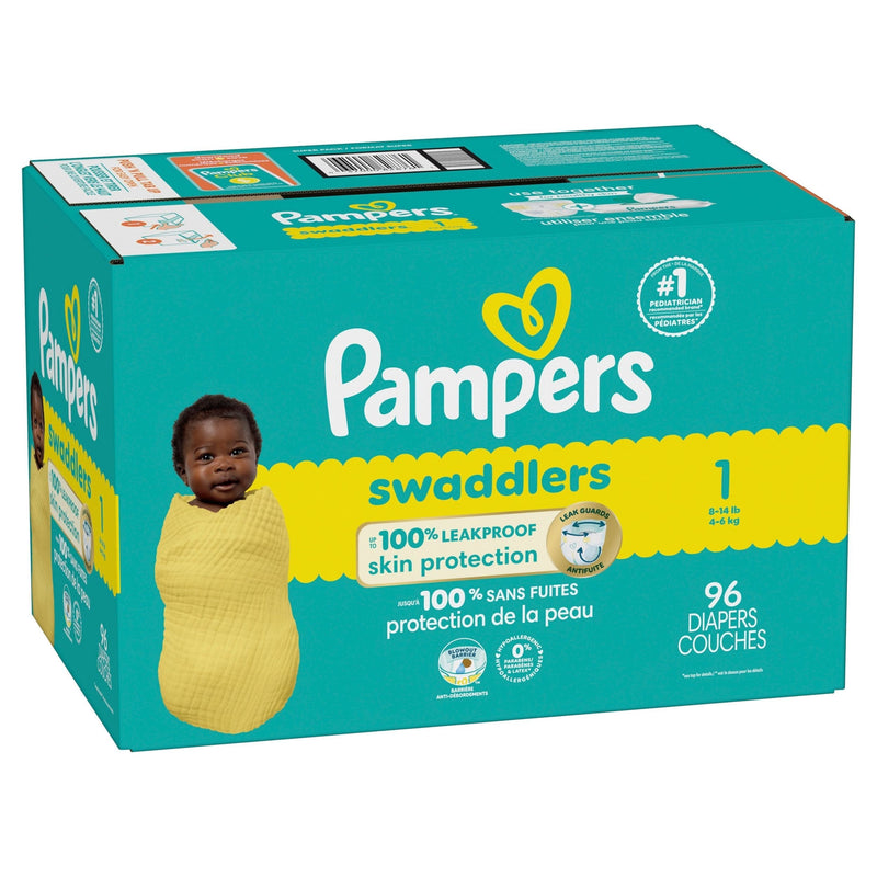 Swaddler Size 1 Leak-Free Baby Diapers, 96-pc C5J7