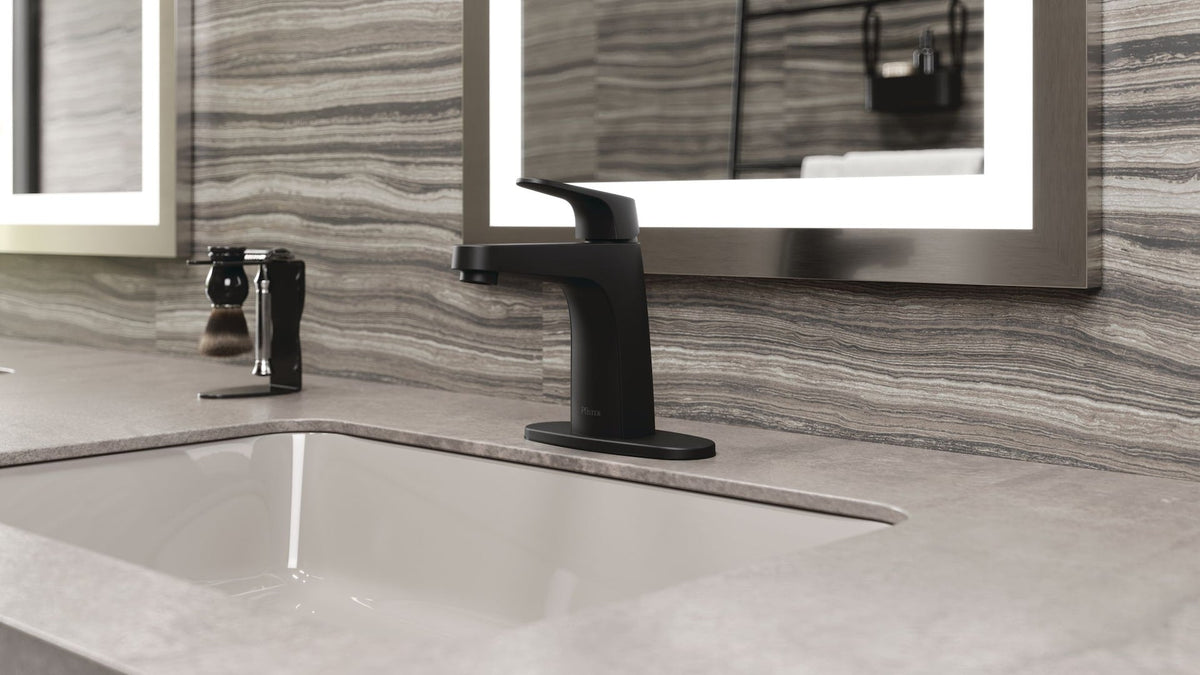 Matlock Single Handle High Arc Single Hole 4-in Centreset Bathroom Sink Faucet, Push & Seal Drain, Matte Black G7P5 - product image 7