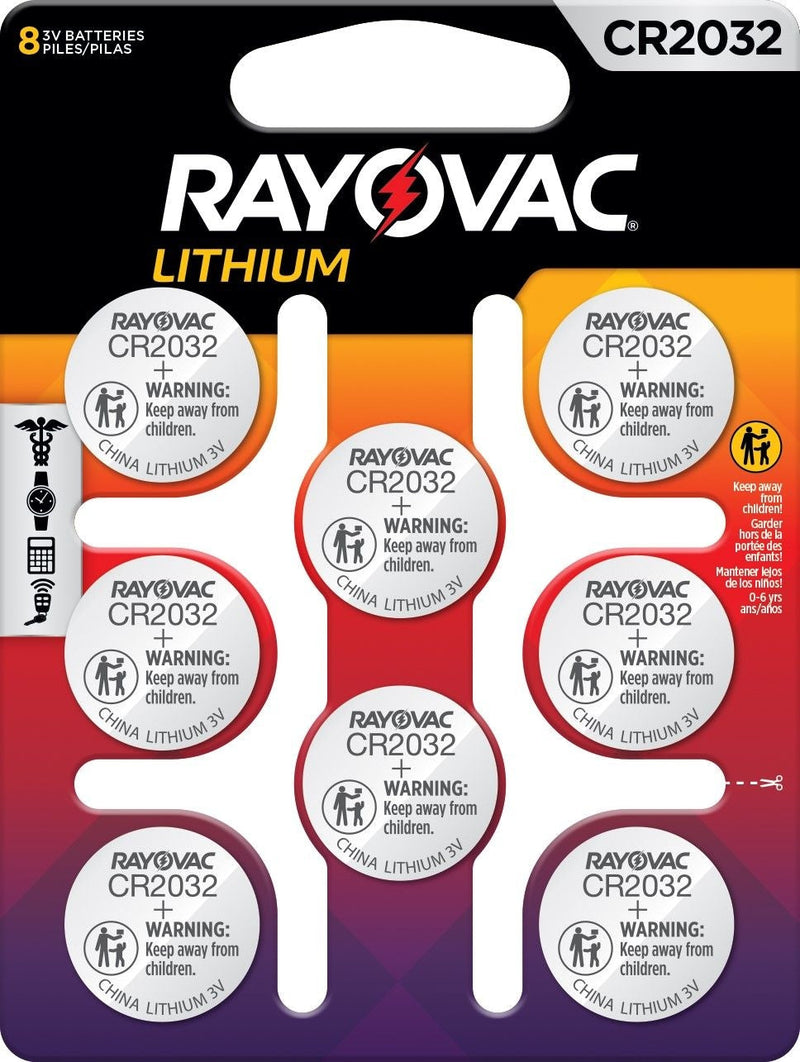 CR2032 Lithium Coin Batteries, 8-ct S6H0