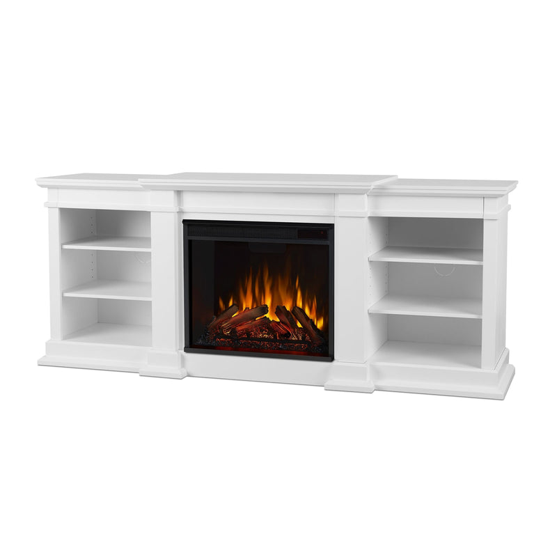 Flame Fresno Electric Media Indoor Electric Fireplace TV Stand, 72-in, 1500W, White U2F4