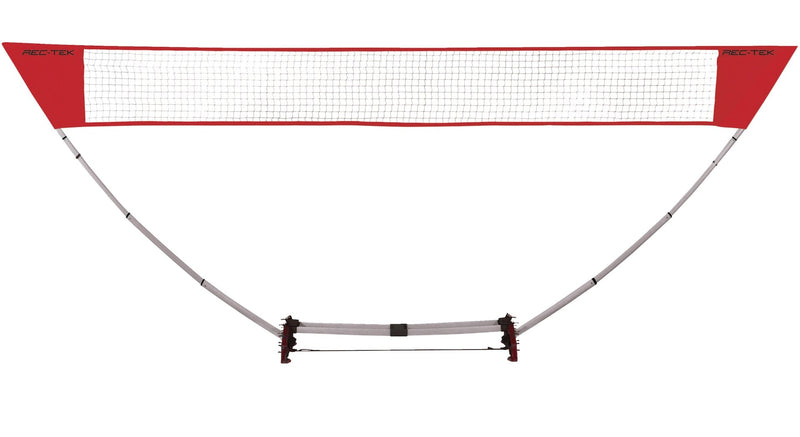 Outdoor Portable Easy Set-up Badminton Net, Red, 15-ft, 7-pk, All Ages, for Lawn Game Activities G1X5