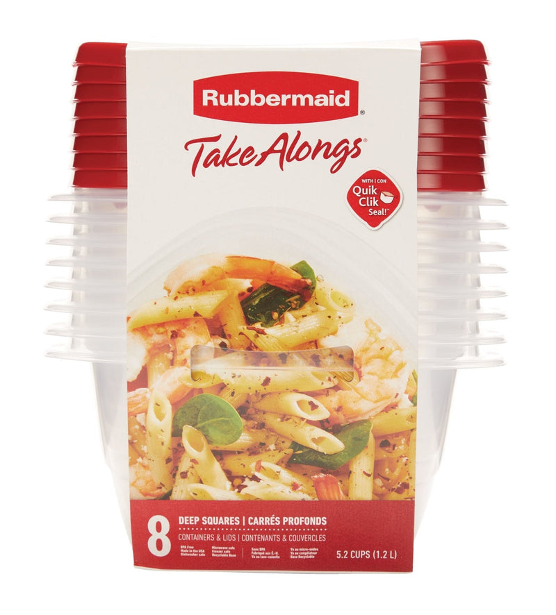 Take Alongs Deep Plastic Food Storage Containers with Lids, 1.2 L (5.2 Cup), 8 Count K3U6