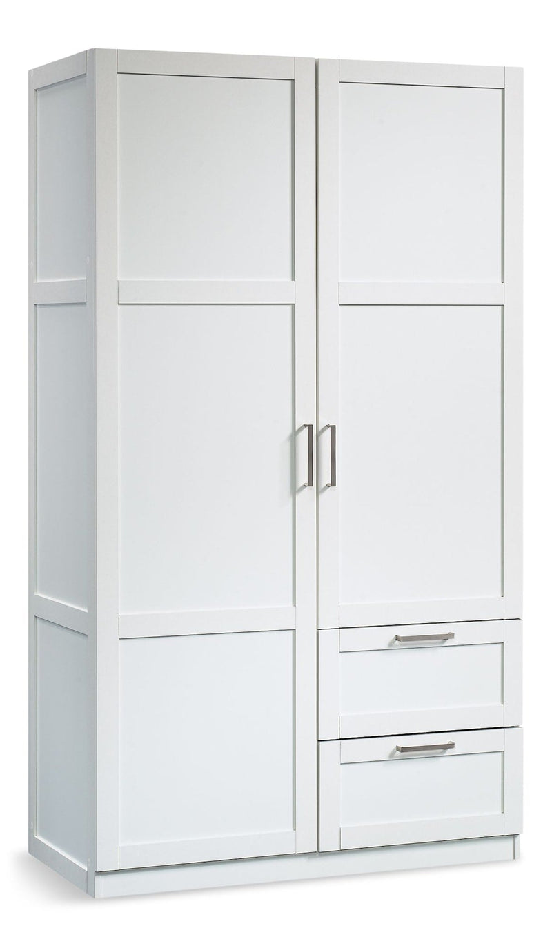 2 Door 2 Drawer Wardrobe, White W9W0