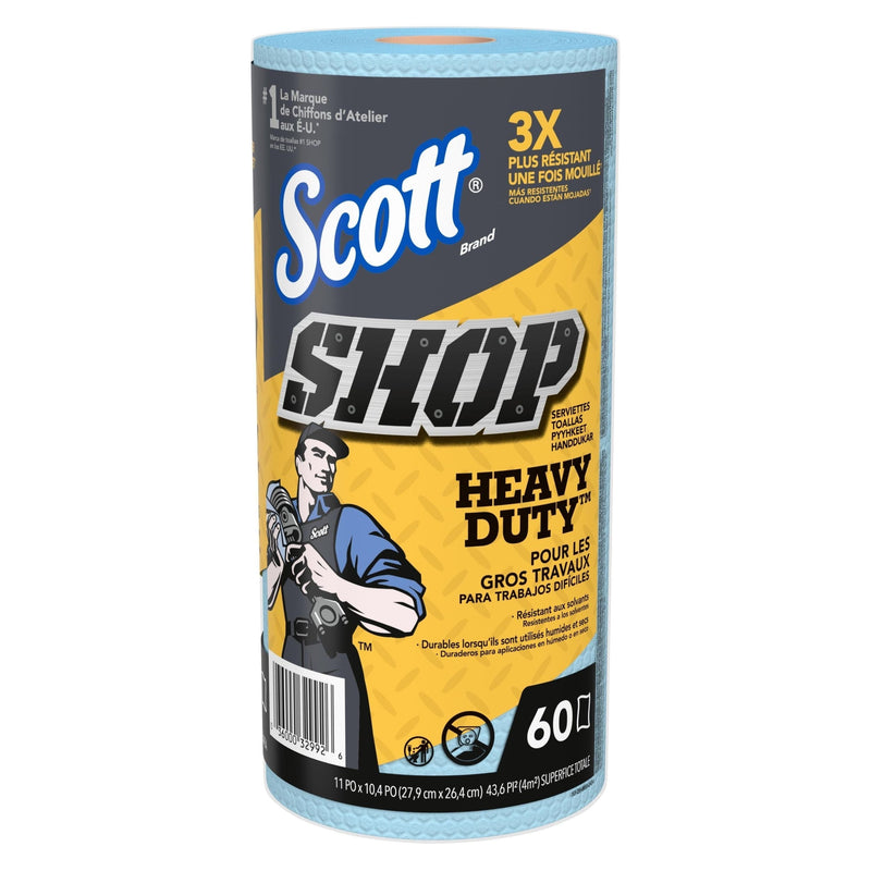 Heavy-Duty Shop Paper Towels, 11 x 10.4-in, Blue, 60-pk M1A4