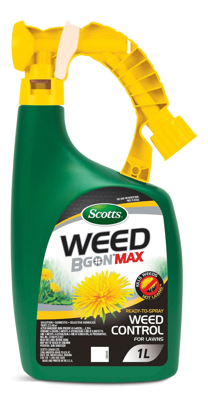 Weed B Gon MAX Ready-to-Spray Weed Control/Killer Concentrate, Herbicide for Lawns, 1-L J0N9