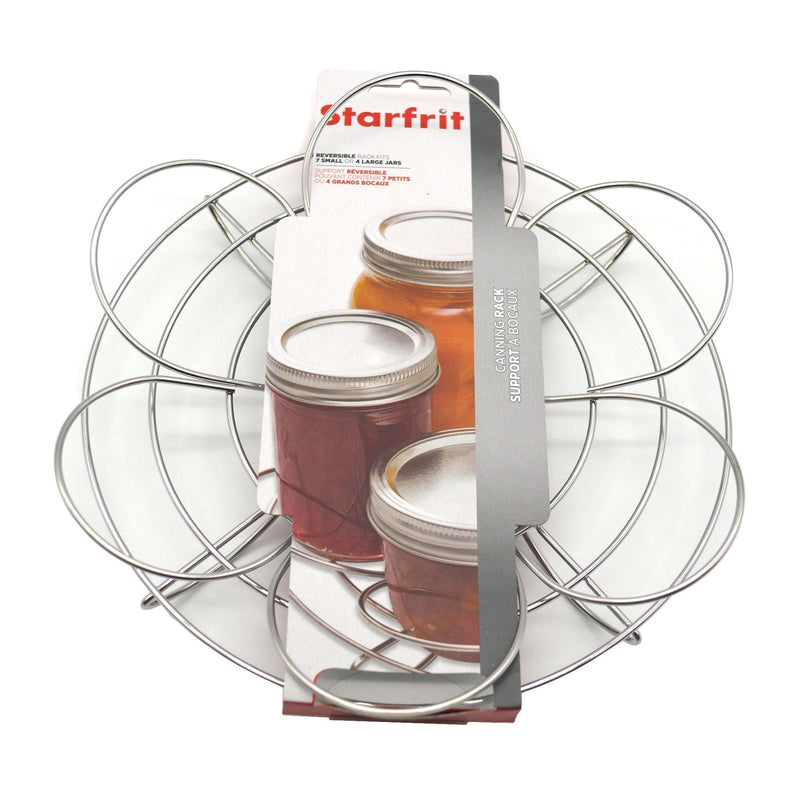 Stainless Steel Reversible Canning Rack, Holds 7 x 500 mL or 4 x 1-L Glass Mason Jars P4O6