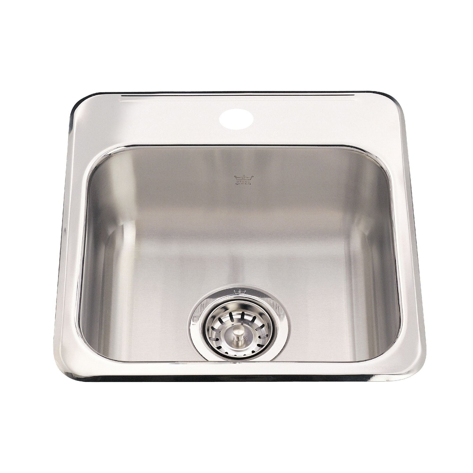 Steel Queen Drop-In 1-Hole Stainless Steel Sink, 15x15-in Y1B3 - product image 1
